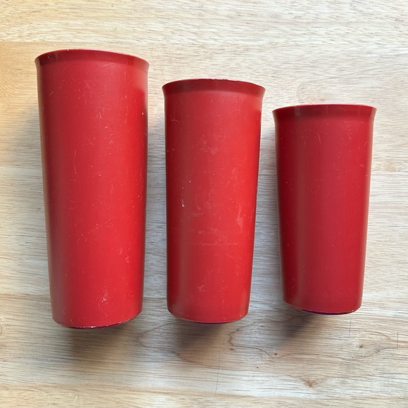 Tupperware Other - Set of 3 Vintage Burgundy Nesting Tupperware Tumbler/Cups